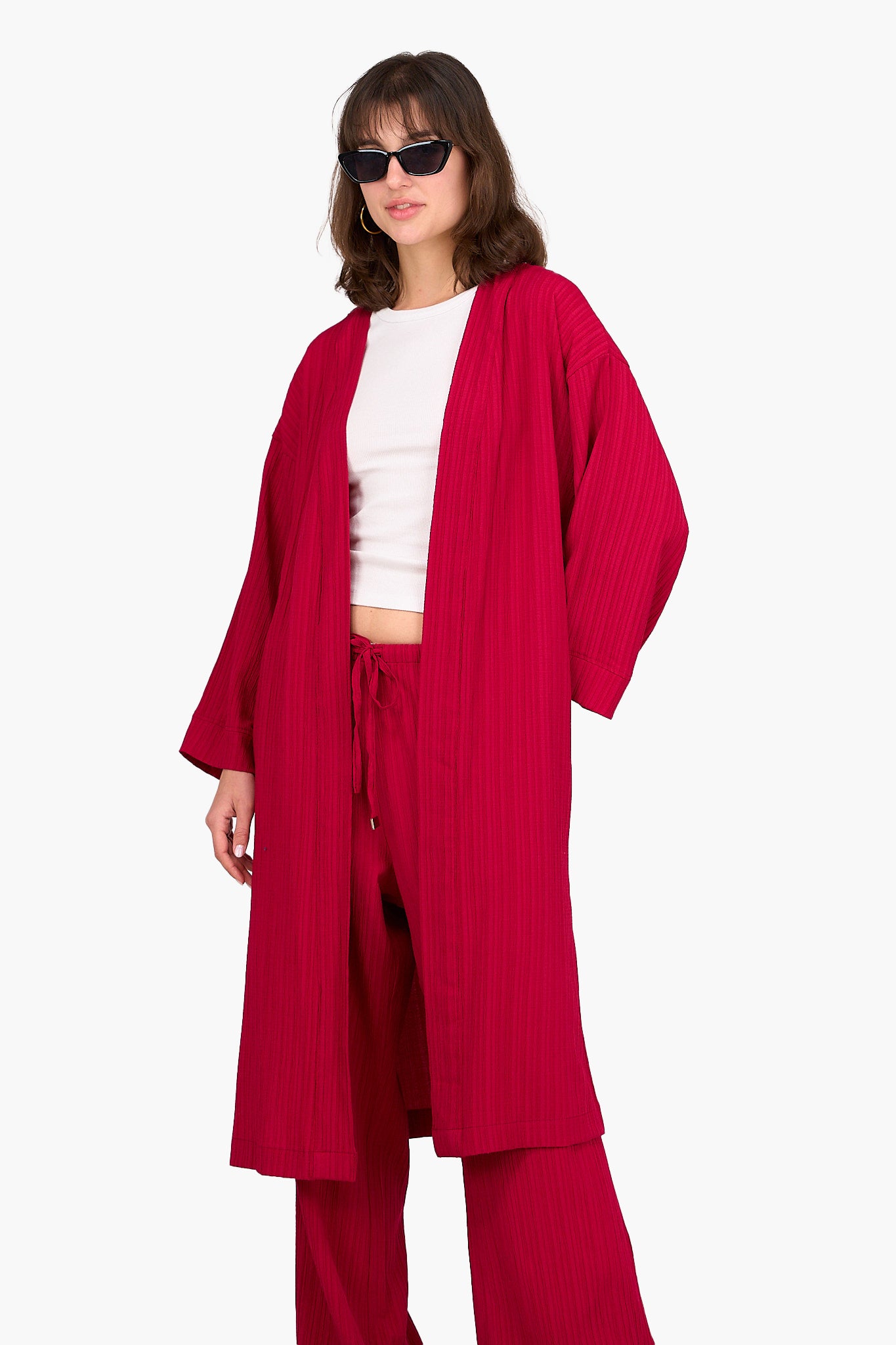 كيمونو ميدي بملمس بارز