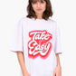 تيشيرت نص كم بطبعة "Take It Easy"