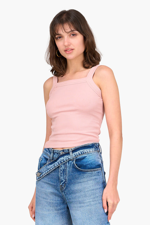 Square Neck Ribbed Top