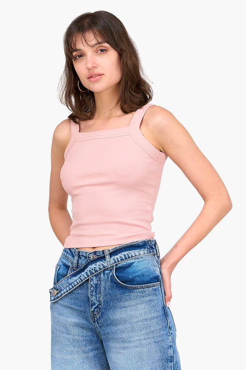 Square Neck Ribbed Top