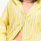 Striped Hooded Viscose Shirt