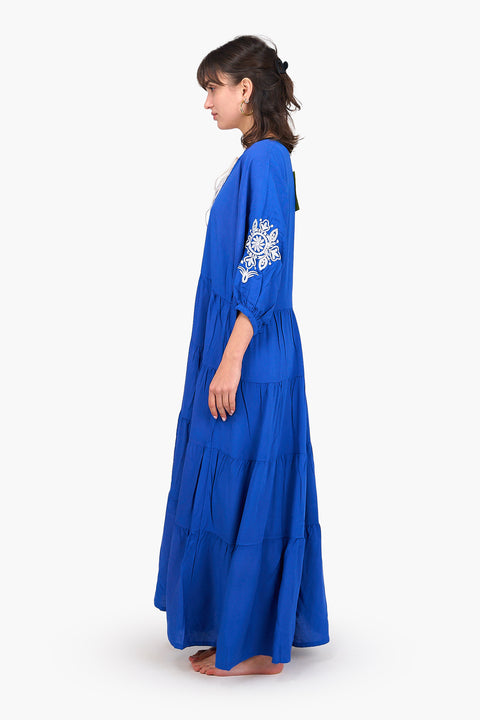 Embroidered Tencel Maxi Dress