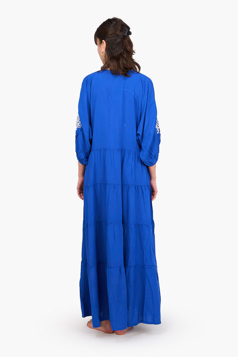 Embroidered Tencel Maxi Dress