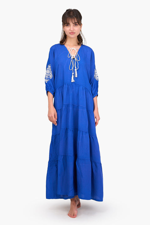 Embroidered Tencel Maxi Dress