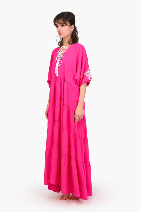 Embroidered Tencel Maxi Dress