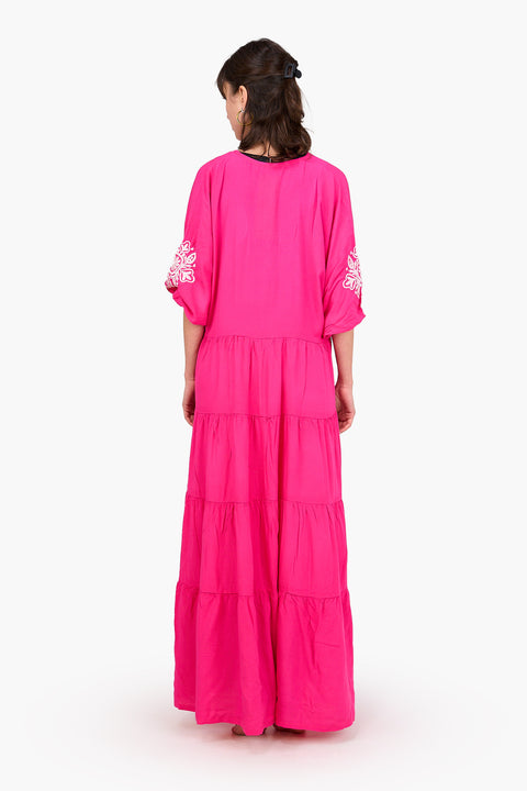 Embroidered Tencel Maxi Dress