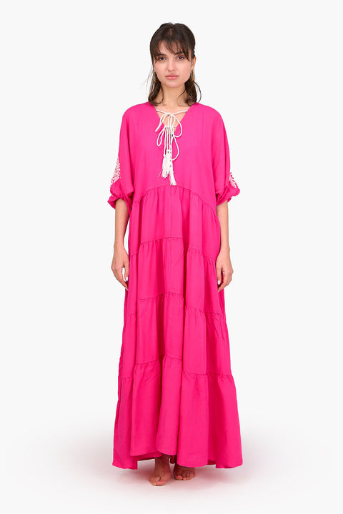 Embroidered Tencel Maxi Dress