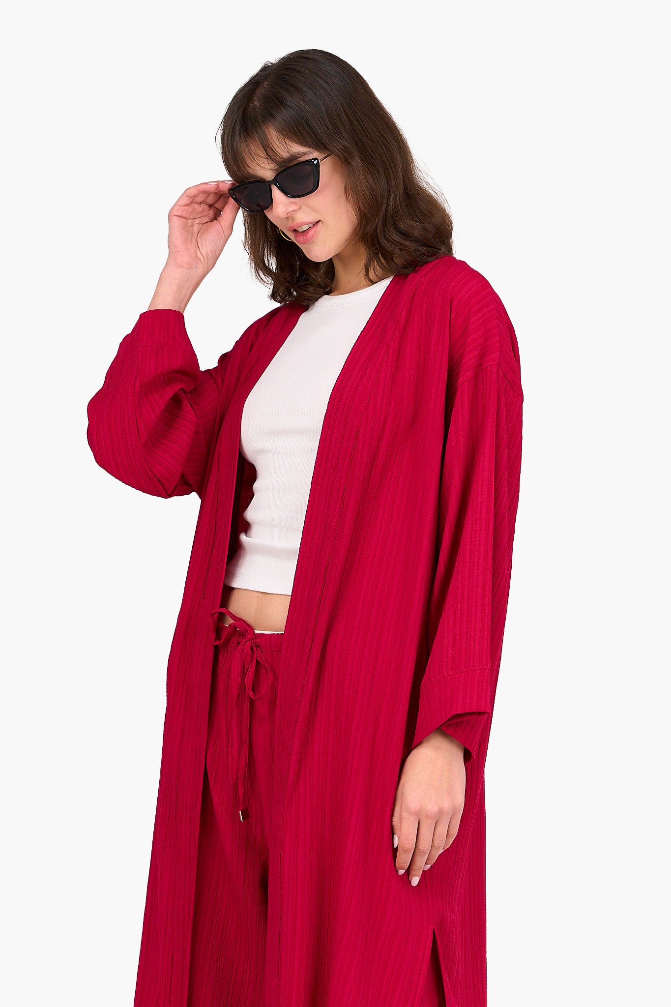 كيمونو ميدي بملمس بارز