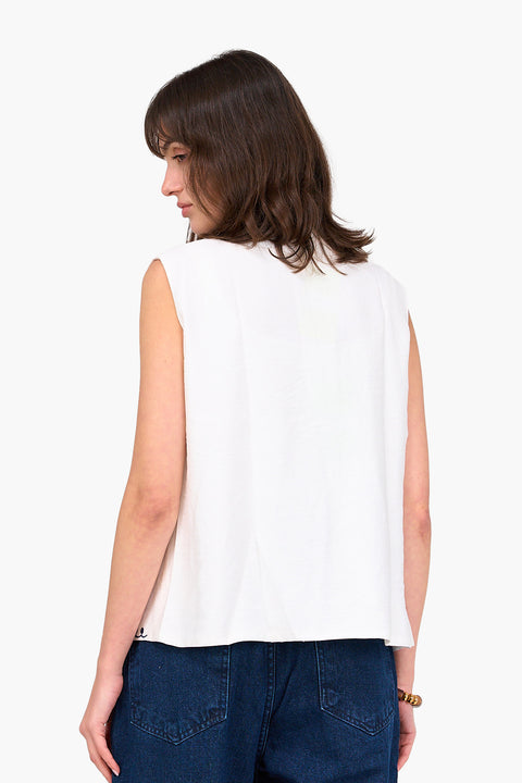 Embroidered Tencel Vest