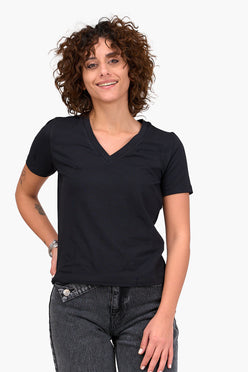 V-Neck Cotton Blend T-Shirt