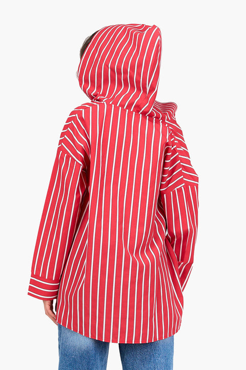 Striped Hooded Viscose Shirt