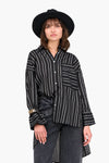 Striped High Low Shirt