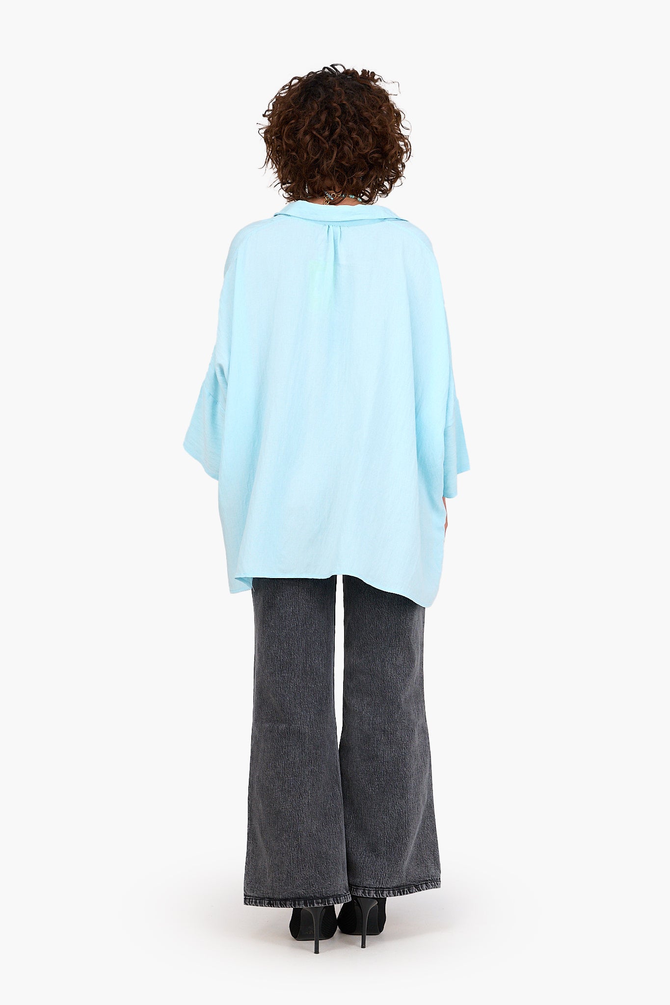 Half Placket Oversized Shirt