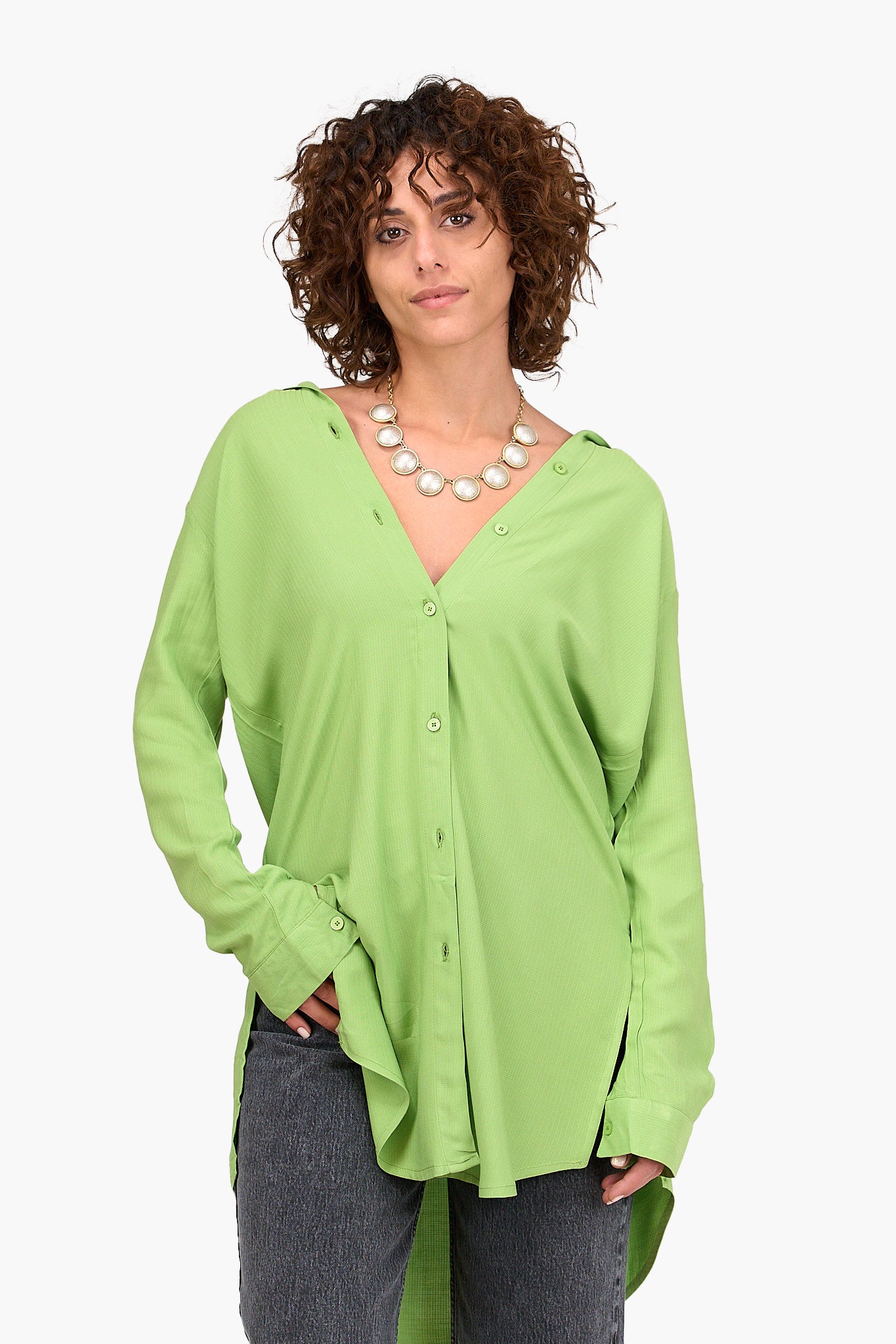 قميص طويل سادة رايون