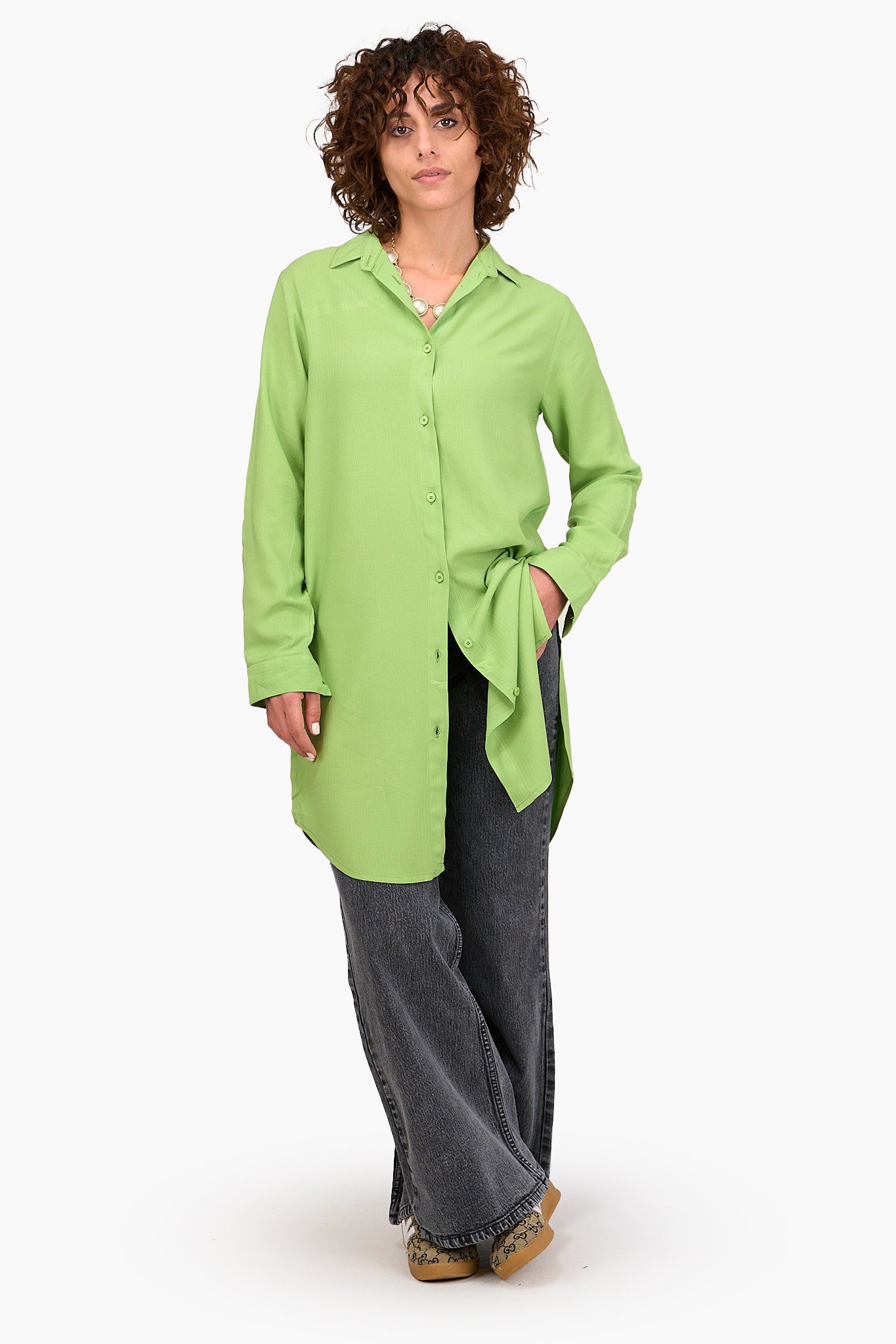 قميص طويل سادة رايون