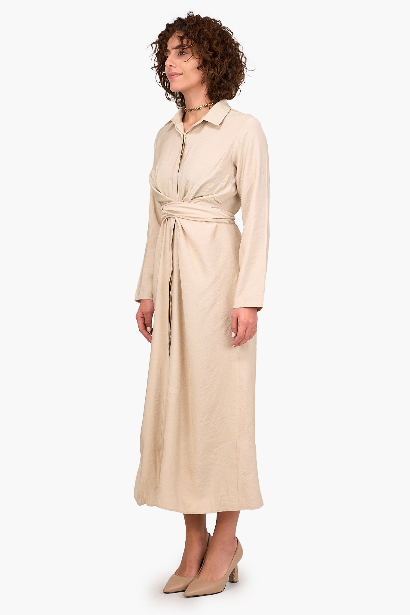 Shirt Dress with Tie Belt