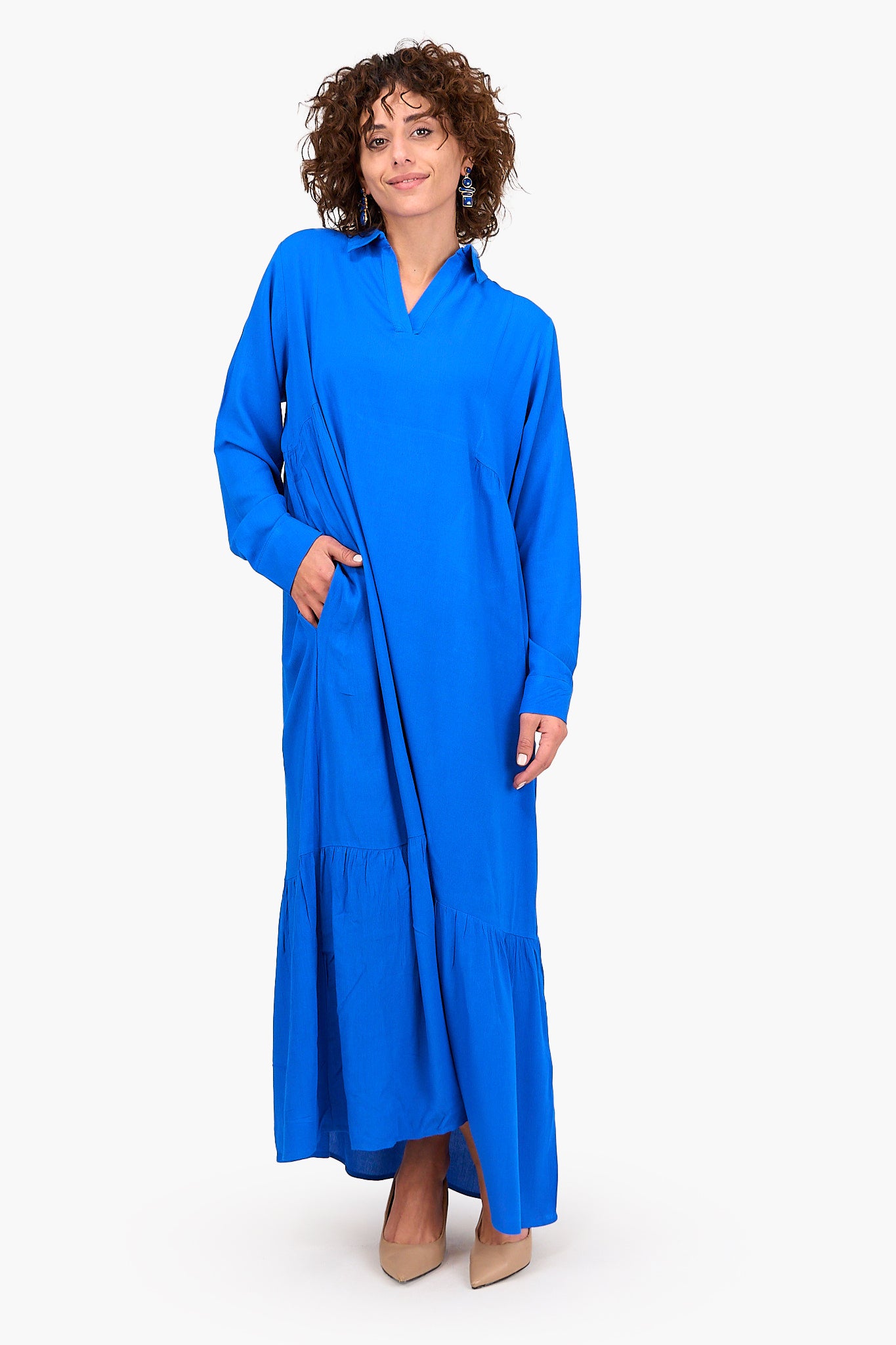 Buttoned Cuffs Dress