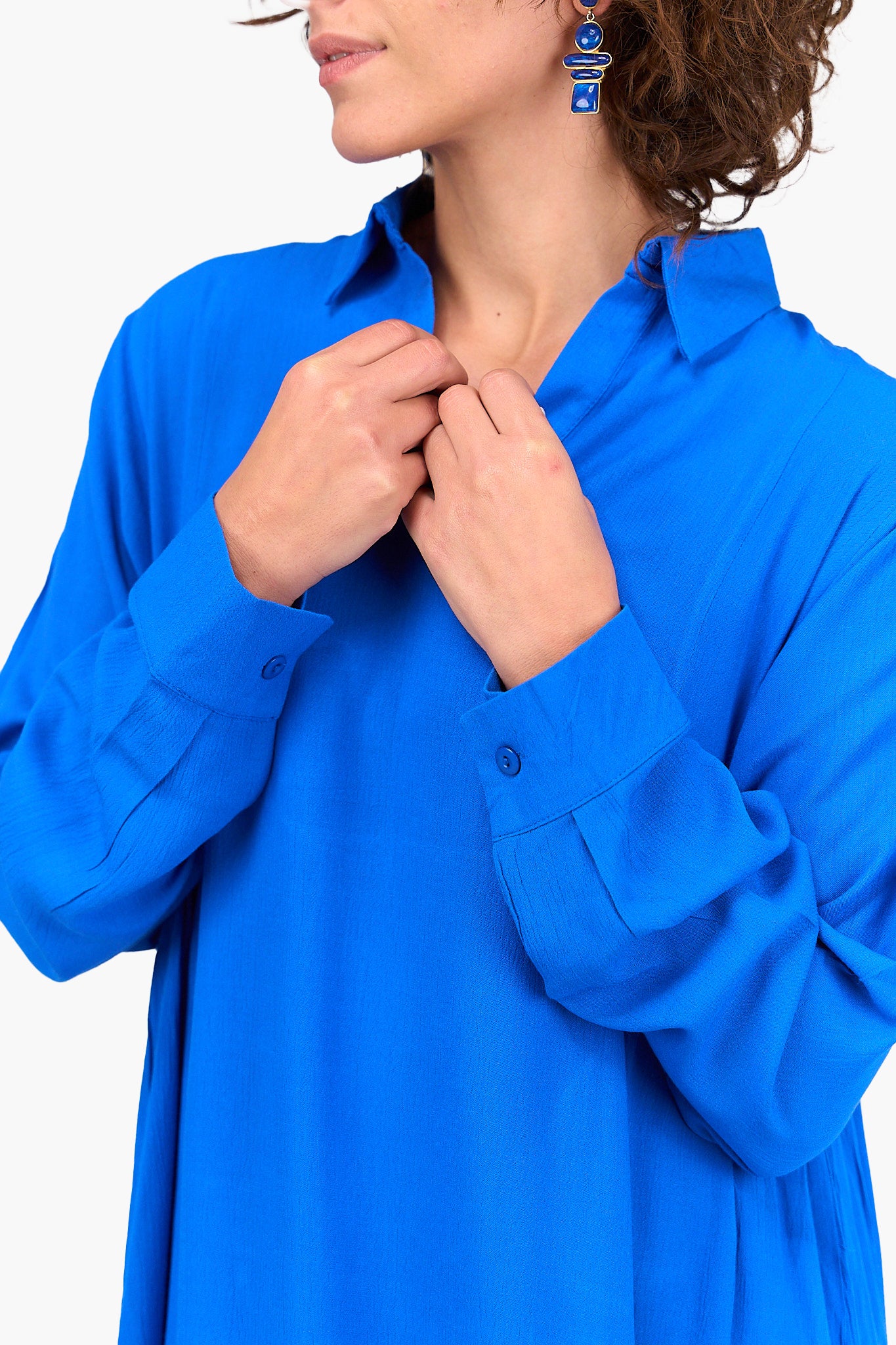 Buttoned Cuffs Dress